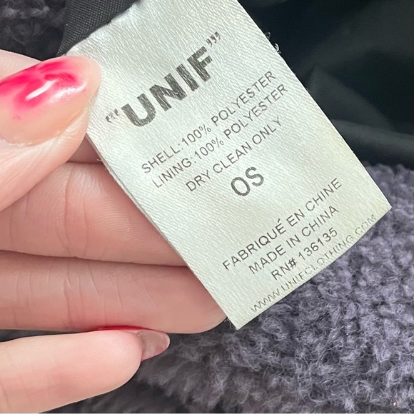 unif faye large fluffy bag in purple - Picture 6 of 8